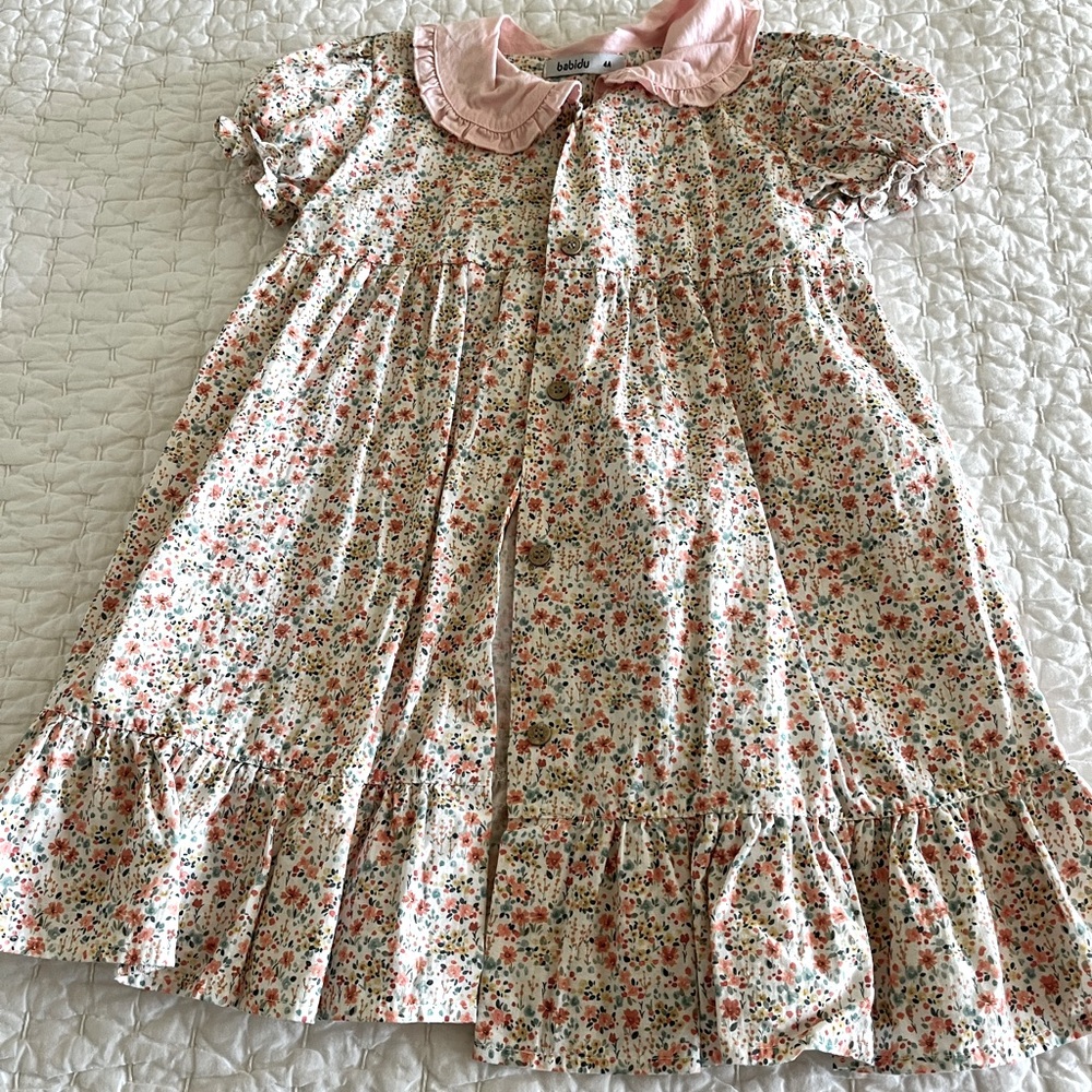 Floral Pink and Cream Dress